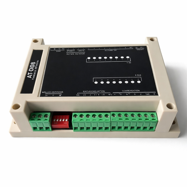 Electronic control module with AT-D08 label on a white background