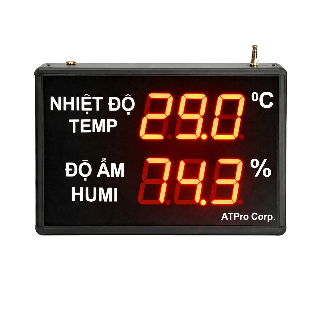 Industrial Temperature & Humidity LED Display Data Center-Modbus RS485/RJ45/TCP -Free SCADA Software | AT-THMT-S OEM Available