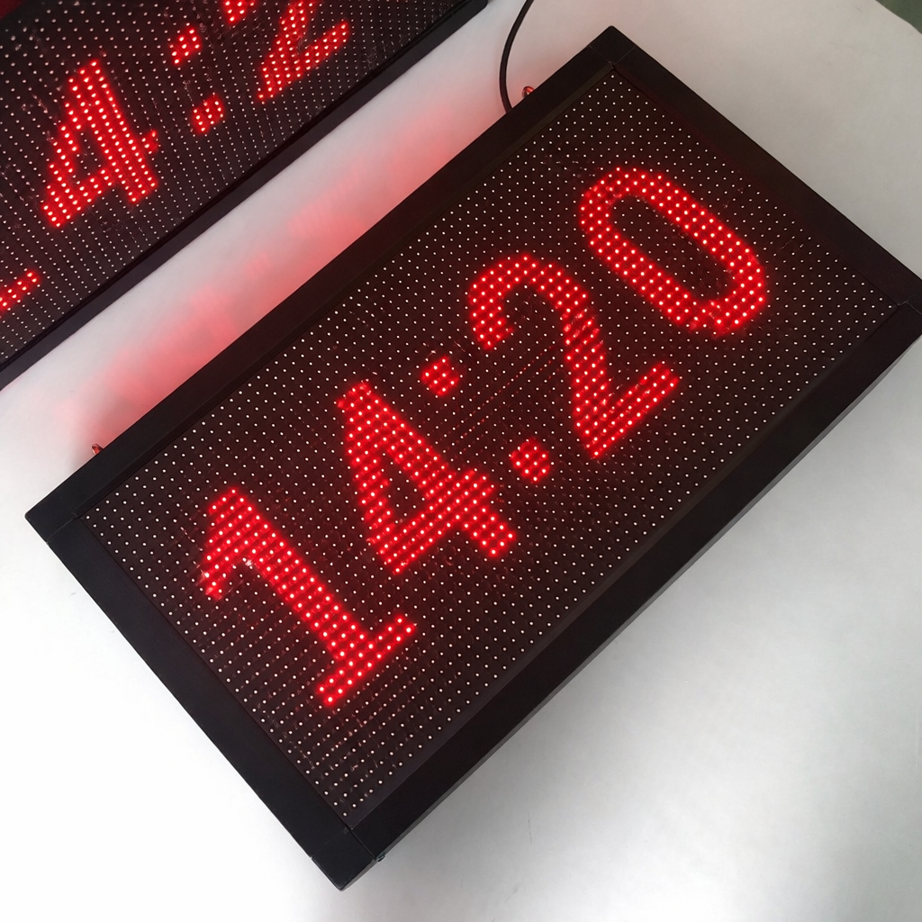 Industrial LED Matrix Clock & Information Display, Multi-Source Connectivity, Modbus TCP | AT-LED Matrix Clock – OEM Available