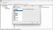 Software interface with component selection dialog box on a computer screen
