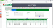 ATScadca software interface with control panel and data display