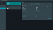 Software interface with a dark theme and text, likely a control panel or dashboard.