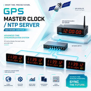 NTP Server Master Clock – Industrial network time server | 14-Digit LED Master Clock